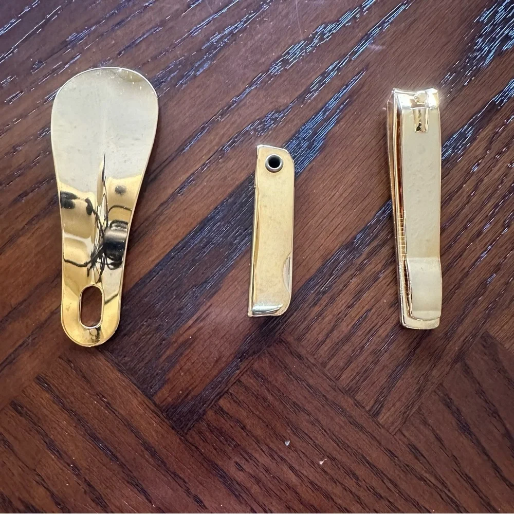 Vintage 1970s Royce Leather Men’s Grooming Kit - Made in Austria Gold Tone Tools - Picture 3 of 17